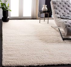 Modern Ivory Geometric Dining Carpet